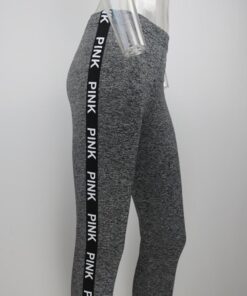 FCCEXIO New 2019 Pink Letters Print High Waist Fitness Leggings Women Sexy Sporting Jeggings Womens Workout Elastic Trousers