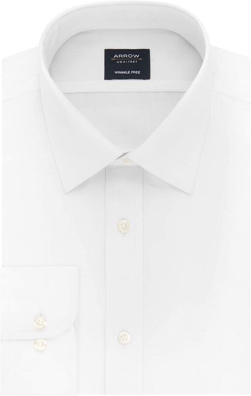 Arrow 1851 Men's Dress Shirt Poplin (Available in Regular, Fitted, Slim, and Extreme Slim Fits)