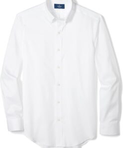 Buttoned Down Men's Standard Classic Fit Button Collar Solid Non-Iron Dress Shirt