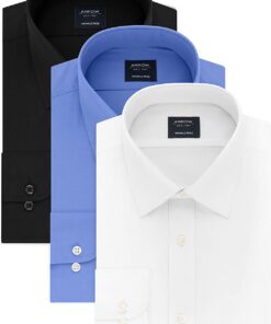 Arrow 1851 Men's Dress Shirt Poplin (Available in Regular, Fitted, Slim, and Extreme Slim Fits)