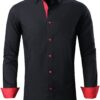 Alex Vando Mens Dress Shirts Regular Fit Long Sleeve Men Shirt