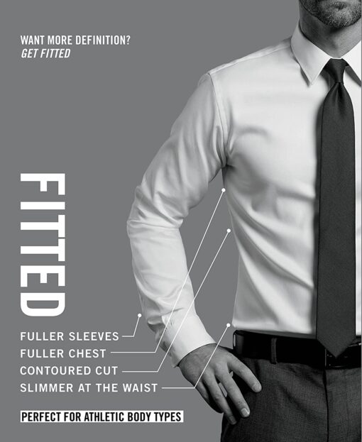 Van Heusen Men's Dress Shirt Fitted Poplin Solid