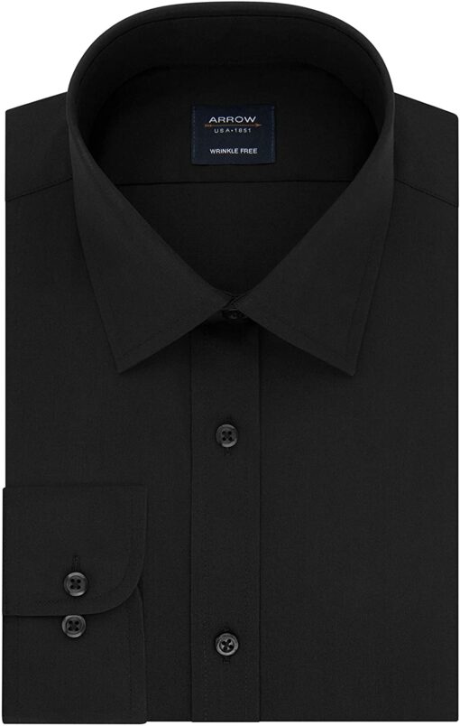 Arrow 1851 Men's Dress Shirt Poplin (Available in Regular, Fitted, Slim, and Extreme Slim Fits)