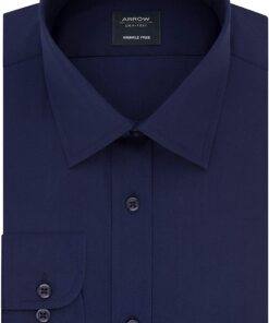 Arrow 1851 Men's Dress Shirt Poplin (Available in Regular, Fitted, Slim, and Extreme Slim Fits)
