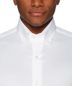 Buttoned Down Men's Standard Classic Fit Button Collar Solid Non-Iron Dress Shirt