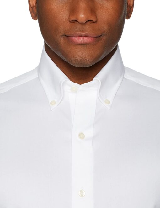 Buttoned Down Men's Standard Classic Fit Button Collar Solid Non-Iron Dress Shirt