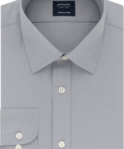 Arrow 1851 Men's Dress Shirt Poplin (Available in Regular, Fitted, Slim, and Extreme Slim Fits)