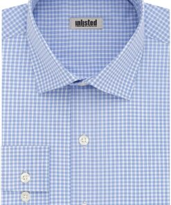 Unlisted by Kenneth Cole Men's Dress Shirt Slim Fit Checks and Stripes (Patterned)
