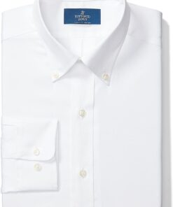Buttoned Down Men's Standard Classic Fit Button Collar Solid Non-Iron Dress Shirt