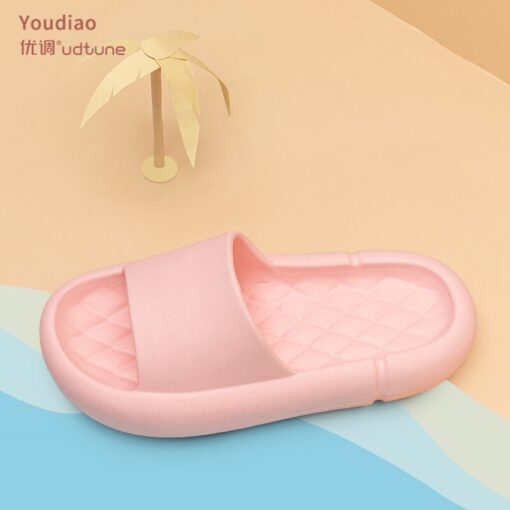Youdiao EVA Platform Sippers Women Soft Indoor Home Slides For Women Mute Non-slip Sandals Men Summer Poop Feeling Women Shoes