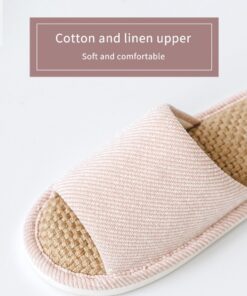 Youdiao linen Slippers For Men Floor Indoor Summer Shoes Cotton Mute Home slipper Women Non-slip Japanese Stylish Slides Solid