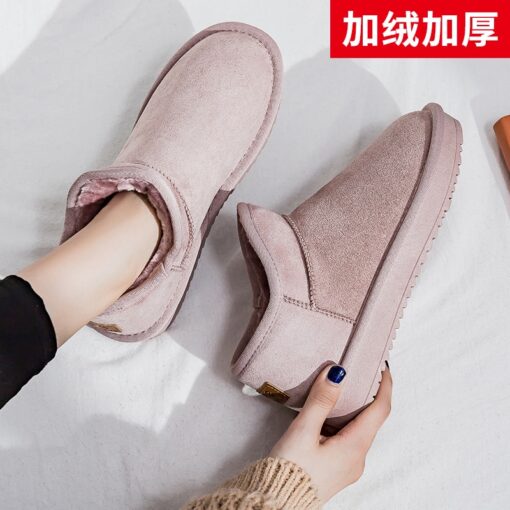 Winter 2020 New Women's Snow Boots Fashion Warm Suede Women's Flat Bottom Short Home Casual Shoes Size 35-40