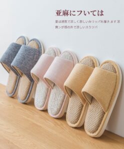 Youdiao linen Slippers For Men Floor Indoor Summer Shoes Cotton Mute Home slipper Women Non-slip Japanese Stylish Slides Solid
