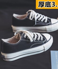 Canvas shoes women's shoes 2020 new winter plush ulzzang versatile cotton shoes thick soled casual shoes 35-40 Fashion Warm shoe