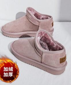 Winter 2020 New Women's Snow Boots Fashion Warm Suede Women's Flat Bottom Short Home Casual Shoes Size 35-40