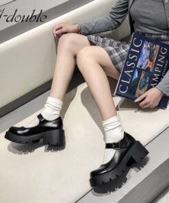 U-DOUBLE Women Shoes Japanese Style Lolita Shoes Women Vintage Soft High Heel Platform shoes College Student Mary Jane shoes