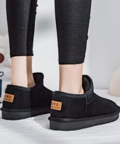 Winter 2020 New Women's Snow Boots Fashion Warm Suede Women's Flat Bottom Short Home Casual Shoes Size 35-40