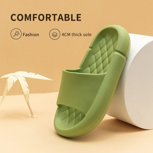 Youdiao EVA Platform Sippers Women Soft Indoor Home Slides For Women Mute Non-slip Sandals Men Summer Poop Feeling Women Shoes