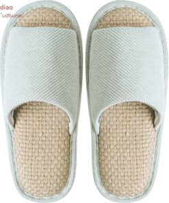 Youdiao linen Slippers For Men Floor Indoor Summer Shoes Cotton Mute Home slipper Women Non-slip Japanese Stylish Slides Solid