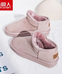 Winter 2020 New Women's Snow Boots Fashion Warm Suede Women's Flat Bottom Short Home Casual Shoes Size 35-40