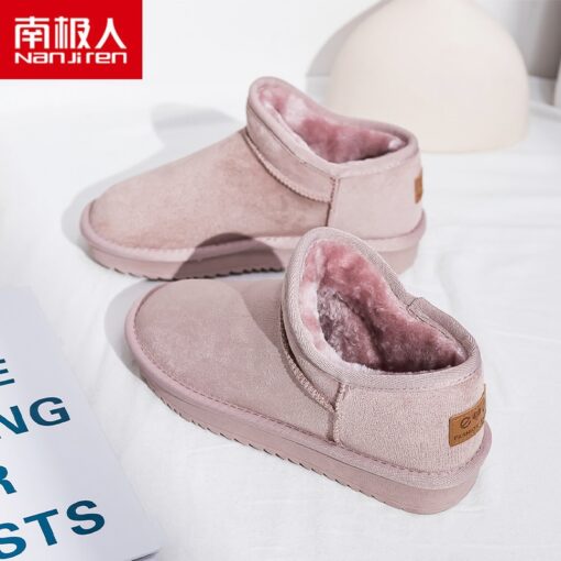Winter 2020 New Women's Snow Boots Fashion Warm Suede Women's Flat Bottom Short Home Casual Shoes Size 35-40
