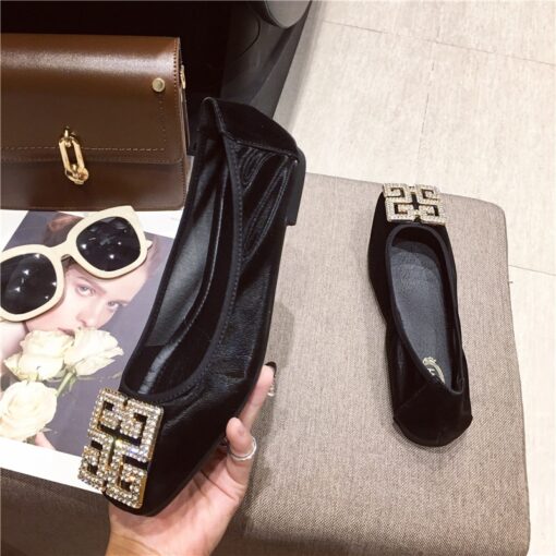 Big Size Women Flats Candy Color Shoes Woman Loafers Square Toe Slip on Fashion Flat Casual Shoes Woman Zapatos Mujer Size 43