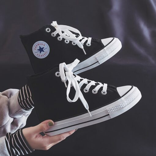 Canvas Shoes Women's New Winter 2020 Inner High Rise Bangbu Tide Shoes Thick Soled Shoes Plush Warm 34-39 Fashion Casual Shoes