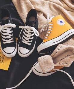 Canvas Shoes Women's New Winter 2020 Inner High Rise Bangbu Tide Shoes Thick Soled Shoes Plush Warm 34-39 Fashion Casual Shoes