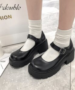 U-DOUBLE Women Shoes Japanese Style Lolita Shoes Women Vintage Soft High Heel Platform shoes College Student Mary Jane shoes