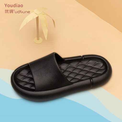 Youdiao EVA Platform Sippers Women Soft Indoor Home Slides For Women Mute Non-slip Sandals Men Summer Poop Feeling Women Shoes