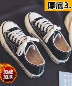 Canvas shoes women's shoes 2020 new winter plush ulzzang versatile cotton shoes thick soled casual shoes 35-40 Fashion Warm shoe