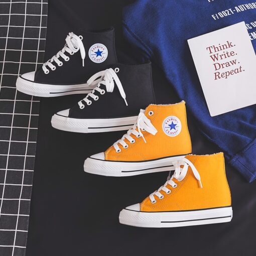 Canvas Shoes Women's New Winter 2020 Inner High Rise Bangbu Tide Shoes Thick Soled Shoes Plush Warm 34-39 Fashion Casual Shoes