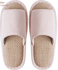 Youdiao linen Slippers For Men Floor Indoor Summer Shoes Cotton Mute Home slipper Women Non-slip Japanese Stylish Slides Solid