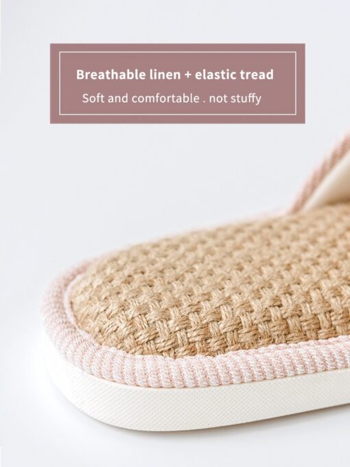 Youdiao linen Slippers For Men Floor Indoor Summer Shoes Cotton Mute Home slipper Women Non-slip Japanese Stylish Slides Solid