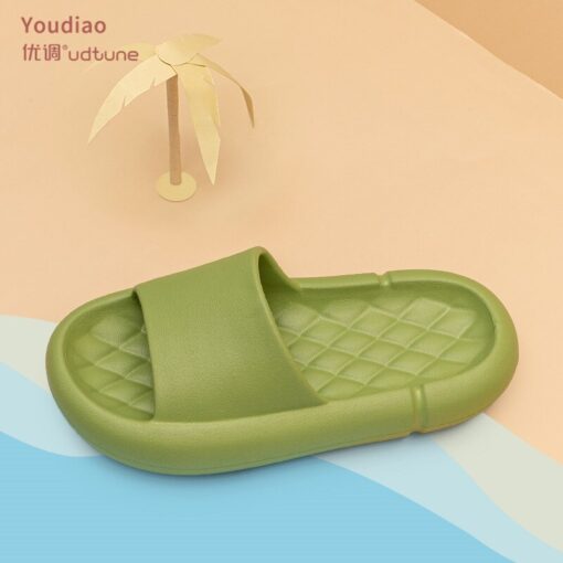 Youdiao EVA Platform Sippers Women Soft Indoor Home Slides For Women Mute Non-slip Sandals Men Summer Poop Feeling Women Shoes