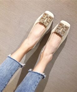 Big Size Women Flats Candy Color Shoes Woman Loafers Square Toe Slip on Fashion Flat Casual Shoes Woman Zapatos Mujer Size 43