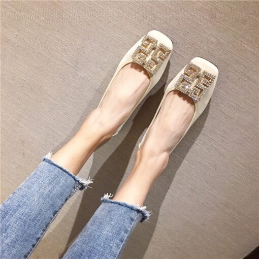 Big Size Women Flats Candy Color Shoes Woman Loafers Square Toe Slip on Fashion Flat Casual Shoes Woman Zapatos Mujer Size 43