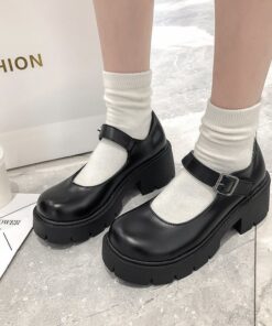 U-DOUBLE Women Shoes Japanese Style Lolita Shoes Women Vintage Soft High Heel Platform shoes College Student Mary Jane shoes