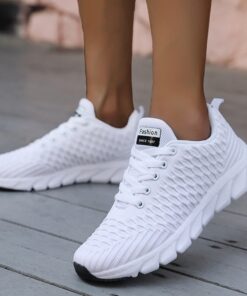 2020 Mesh Women Sneakers Breathable Women Flat Shoes Lightweight Casual Shoes Ladies Lace-up Deportivas Mujer Chaussures Femme