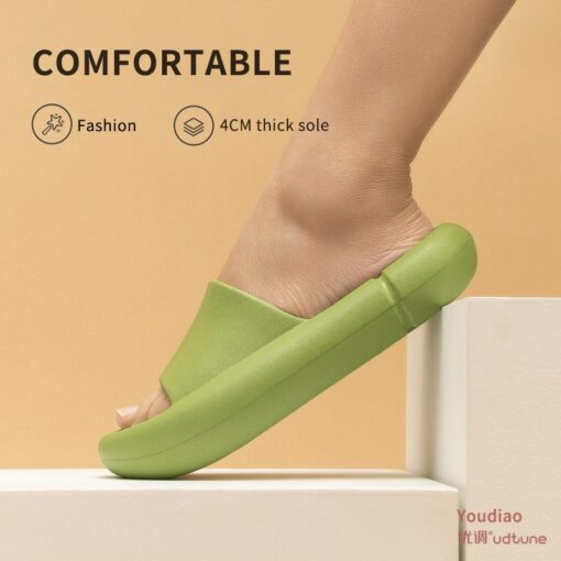 Youdiao EVA Platform Sippers Women Soft Indoor Home Slides For Women Mute Non-slip Sandals Men Summer Poop Feeling Women Shoes