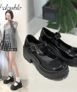 U-DOUBLE Women Shoes Japanese Style Lolita Shoes Women Vintage Soft High Heel Platform shoes College Student Mary Jane shoes