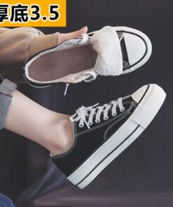 Canvas shoes women's shoes 2020 new winter plush ulzzang versatile cotton shoes thick soled casual shoes 35-40 Fashion Warm shoe